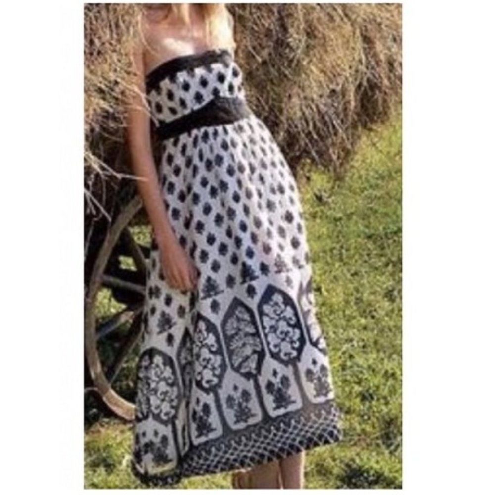 Anthropologie Maeve Strapless Midi Dress